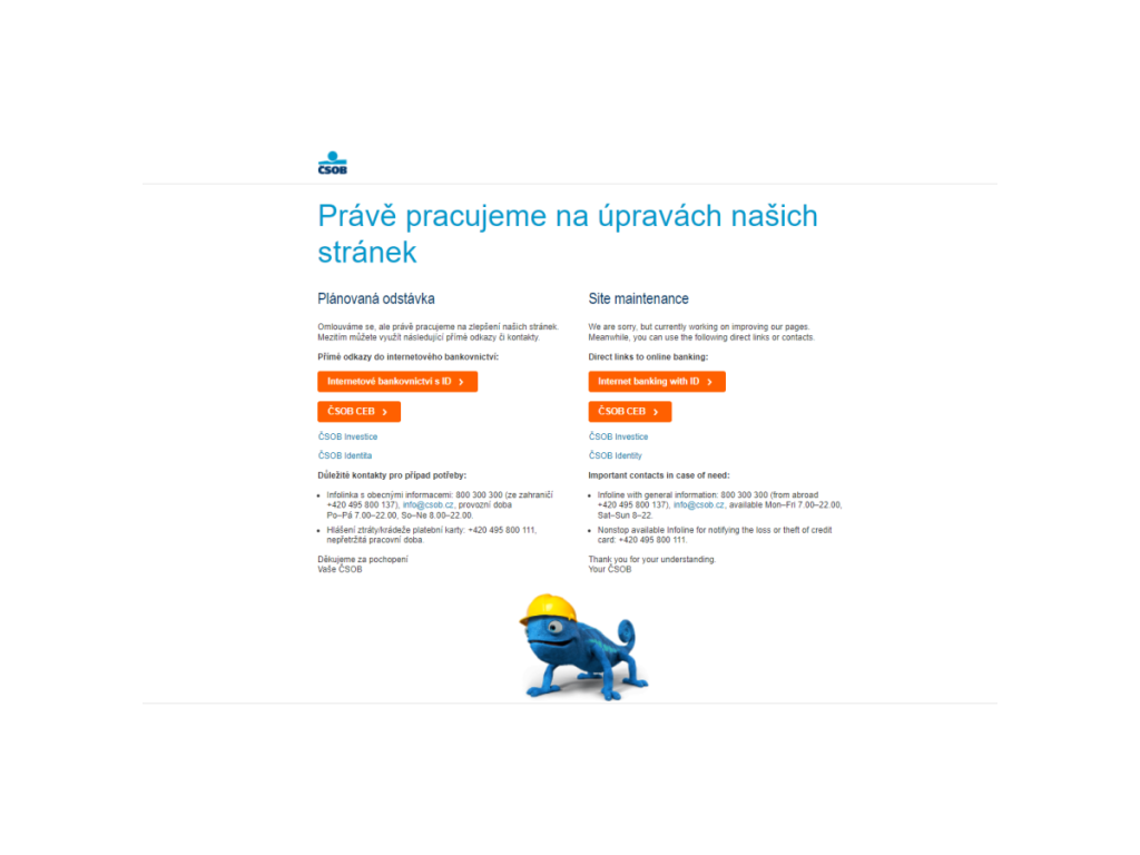 Odstávka ČSOB