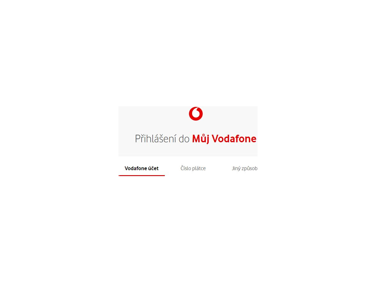 Přihlášení do Můj Vodafone